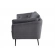Pemberly Row Modern Gray Polyester and Metal Upholstered Sofa