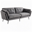 Pemberly Row Modern Gray Polyester and Metal Upholstered Sofa