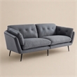 Pemberly Row Modern Gray Polyester and Metal Upholstered Sofa