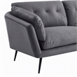 Pemberly Row Modern Gray Polyester and Metal Upholstered Sofa