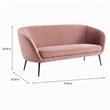 Pemberly Row Coral Pink Polyester and Metal Modern Sofa