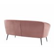 Pemberly Row Coral Pink Polyester and Metal Modern Sofa