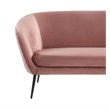 Pemberly Row Coral Pink Polyester and Metal Modern Sofa