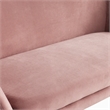 Pemberly Row Coral Pink Polyester and Metal Modern Sofa