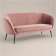 Pemberly Row Coral Pink Polyester and Metal Modern Sofa
