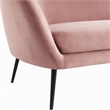 Pemberly Row Coral Pink Polyester and Metal Modern Sofa