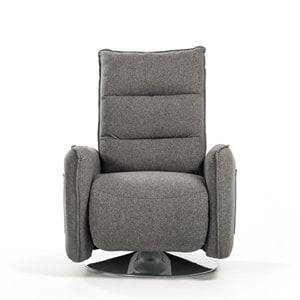 Pemberly Row Polyester Fabric Recliner Chair in Grey with Metal Legs