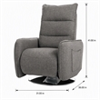 Pemberly Row Polyester Fabric Recliner Chair in Grey with Metal Legs