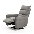 Pemberly Row Polyester Fabric Recliner Chair in Grey with Metal Legs
