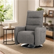 Pemberly Row Polyester Fabric Recliner Chair in Grey with Metal Legs