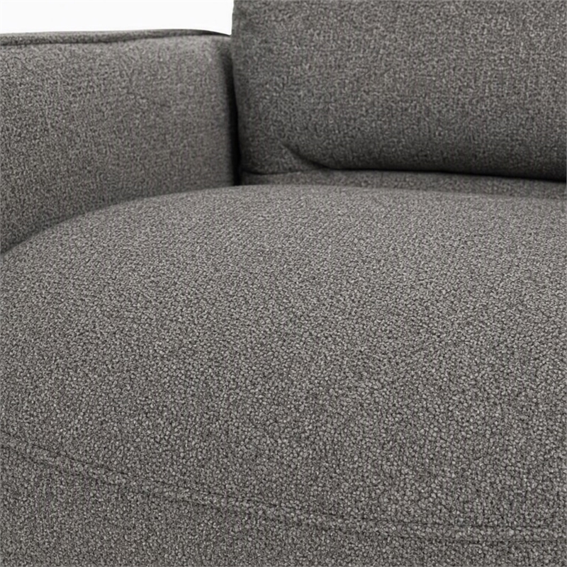 Pemberly Row Polyester Fabric Recliner Chair in Grey with Metal Legs