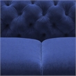 Pemberly Row Transitional Blue Velour Loveseat with Gold Metal Legs