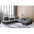 Pemberly Row Modular Polyester Fabric Sectional Sofa in Gray