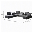Pemberly Row Modular Polyester Fabric Sectional Sofa in Gray