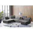 Pemberly Row Modular Polyester Fabric Sectional Sofa in Gray