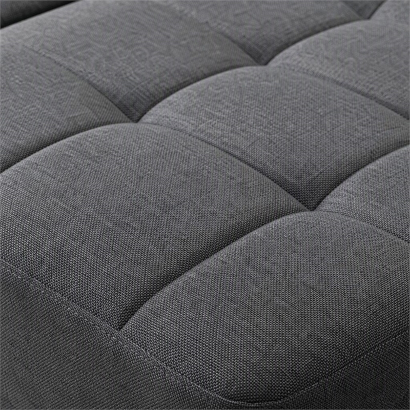Pemberly Row Modular Polyester Fabric Sectional Sofa in Gray
