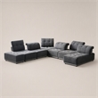Pemberly Row Modular Polyester Fabric Sectional Sofa in Gray