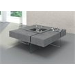 Pemberly Row Shauna Faux Concrete and Glass Floating Coffee Table in Gray