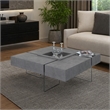 Pemberly Row Shauna Faux Concrete and Glass Floating Coffee Table in Gray