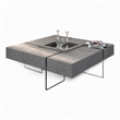 Pemberly Row Shauna Faux Concrete and Glass Floating Coffee Table in Gray