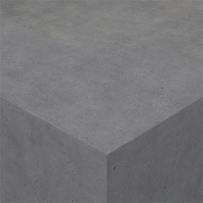Pemberly Row Shauna Faux Concrete and Glass Floating Coffee Table in Gray