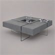 Pemberly Row Shauna Faux Concrete and Glass Floating Coffee Table in Gray
