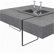 Pemberly Row Shauna Faux Concrete and Glass Floating Coffee Table in Gray