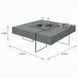 Pemberly Row Shauna Faux Concrete and Glass Floating Coffee Table in Gray