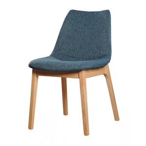 Pemberly Row 18&quot Upholstered Dining Chairs Solid Wood Blue Set of 2