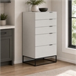 Pemberly Row Modern MDF Wood and Metal 5-Drawer Chest in Gray/Black