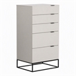 Pemberly Row Modern MDF Wood and Metal 5-Drawer Chest in Gray/Black