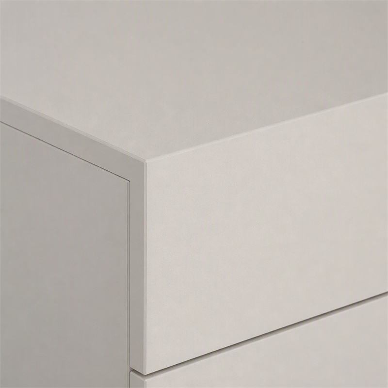 Pemberly Row Modern MDF Wood and Metal 5-Drawer Chest in Gray/Black