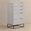 Pemberly Row Modern MDF Wood and Metal 5-Drawer Chest in Gray/Black