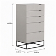 Pemberly Row Modern MDF Wood and Metal 5-Drawer Chest in Gray/Black