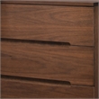 Pemberly Row Mid-Century Veneer and Rubberwood 5-Drawer Chest in Walnut