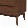 Pemberly Row Mid-Century Veneer and Rubberwood 5-Drawer Chest in Walnut