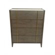 Pemberly Row Mid-Century Veneer Wood and Metal Chest in Dark Brown/White