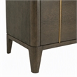 Pemberly Row Mid-Century Veneer Wood and Metal Chest in Dark Brown/White