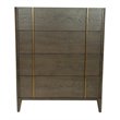 Pemberly Row Mid-Century Veneer Wood and Metal Chest in Dark Brown/White
