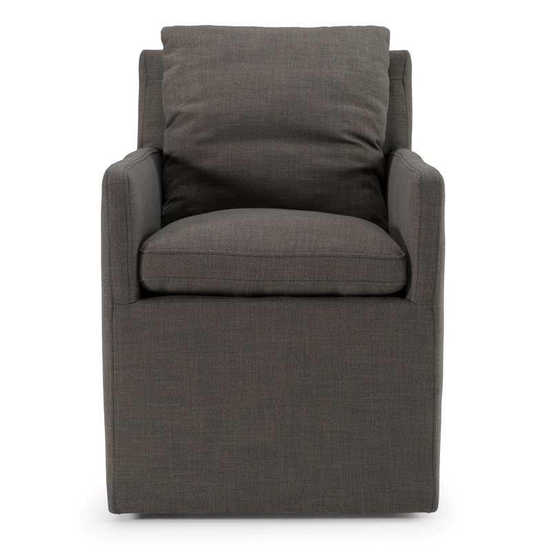 Pemberly Row Modern Gray Fabric Dining Chair with Solid Wood Frame