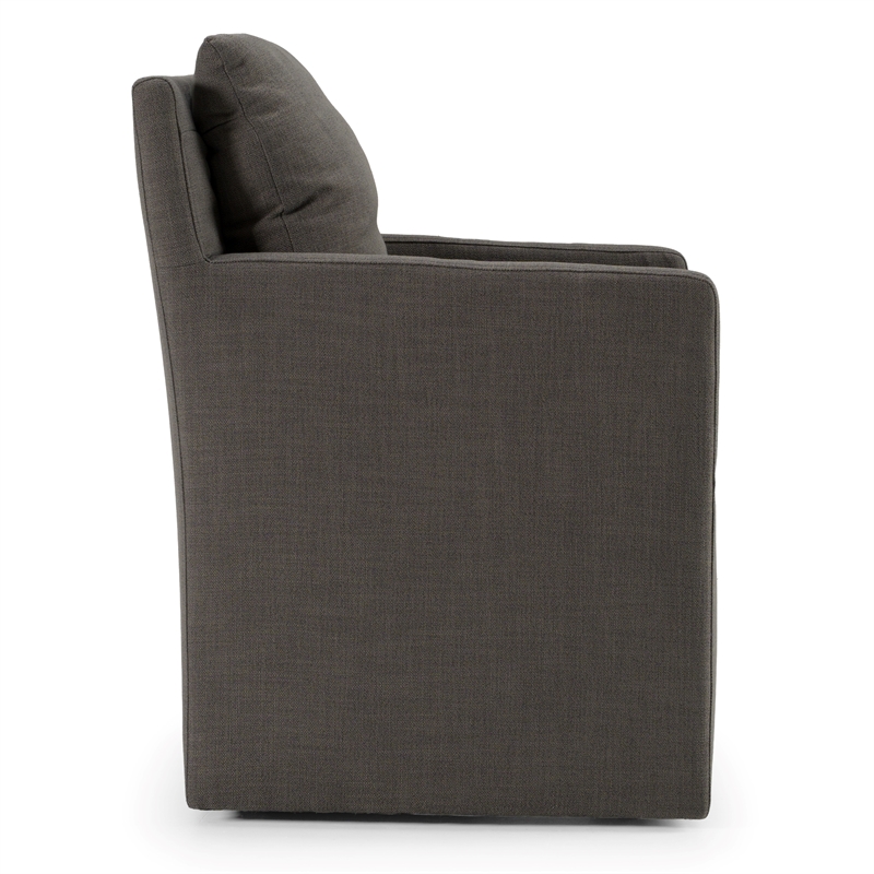 Pemberly Row Modern Gray Fabric Dining Chair with Solid Wood Frame