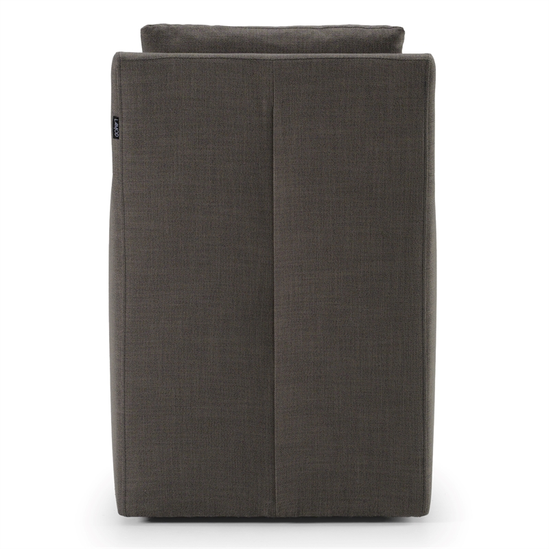 Pemberly Row Modern Gray Fabric Dining Chair with Solid Wood Frame