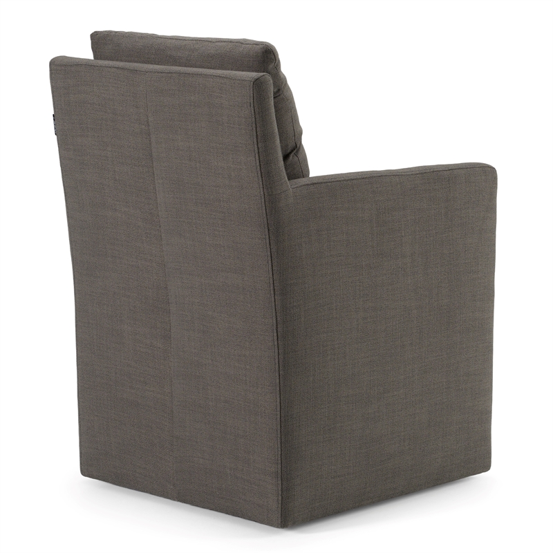 Pemberly Row Modern Gray Fabric Dining Chair with Solid Wood Frame