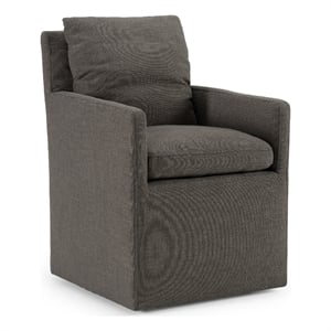 Pemberly Row Modern Gray Fabric Dining Chair with Solid Wood Frame