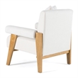 Pemberly Row Modern Accent Chair with White Fabric and Wood Frame