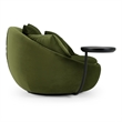Pemberly Row Round Green Velvet Swivel Lounge Chair with Throw Pillows