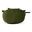 Pemberly Row Round Green Velvet Swivel Lounge Chair with Throw Pillows
