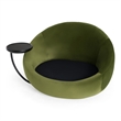 Pemberly Row Round Green Velvet Swivel Lounge Chair with Throw Pillows