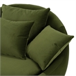 Pemberly Row Round Green Velvet Swivel Lounge Chair with Throw Pillows