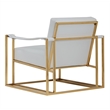 Pemberly Row Modern White Leatherette Accent Chair with Gold Frame